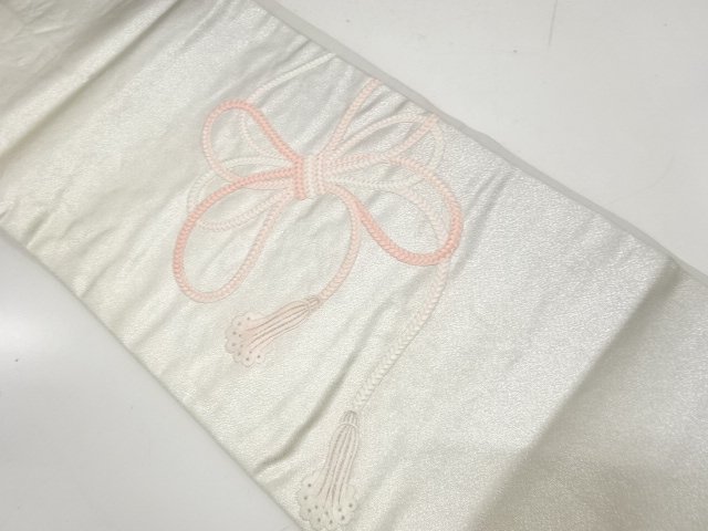 組紐模様織り出し　名古屋帯